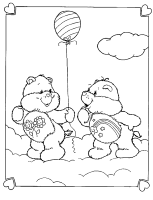 A coloring page of care bears